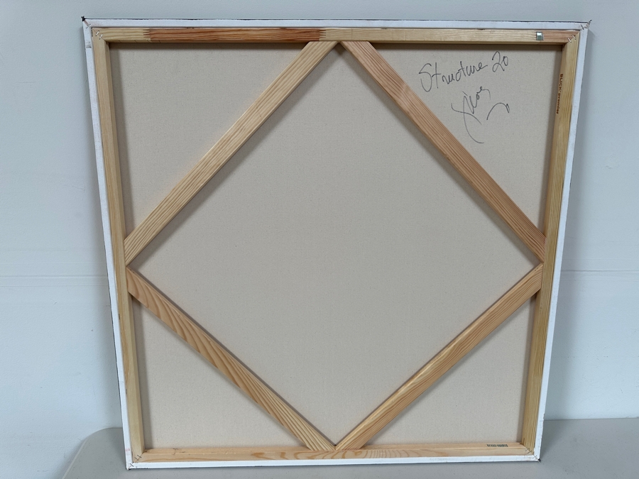 Gerrit Greve (1948-2024, Cardiff by the Sea, CA) Original Acrylic Painting On Canvas Titled 'Modernist Abstract - Structure' 2020 Signed Verso 36 X 36 Estimate $1,300 - $1,600 [Photo 5]