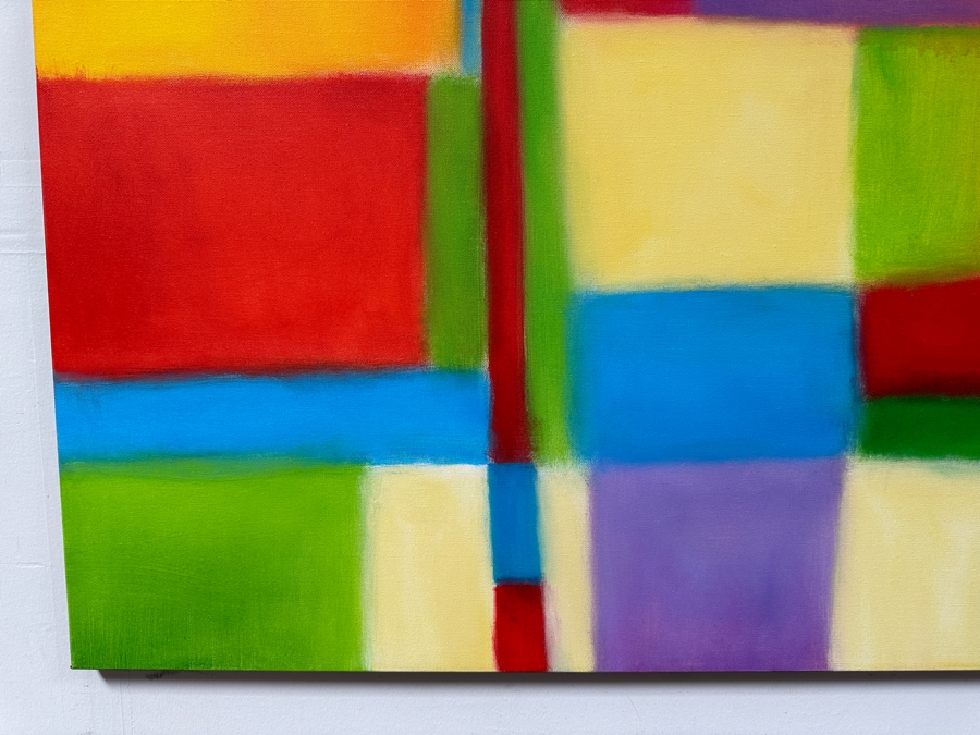 Gerrit Greve (1948-2024, Cardiff by the Sea, CA) Original Acrylic Painting On Canvas Titled 'Modernist Abstract - Structure' 2020 Signed Verso 36 X 36 Estimate $1,300 - $1,600 [Photo 3]