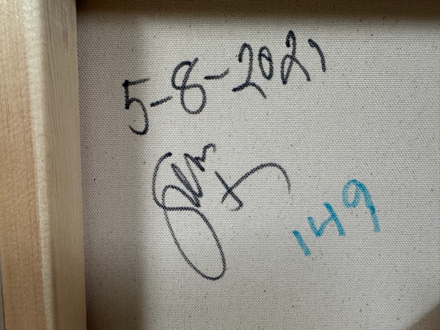 Gerrit Greve (1948-2024, Cardiff by the Sea, CA) Original Acrylic Painting On Canvas Titled 'Mindscape 149' 2021 Signed Verso 36 X 36 Estimate $1,300 - $1,600 [Photo 7]