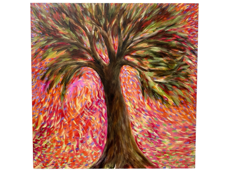 Gerrit Greve (1948-2024, Cardiff by the Sea, CA) Original Acrylic Painting On Canvas Titled 'Mindscape 149' 2021 Signed Verso 36 X 36 Estimate $1,300 - $1,600