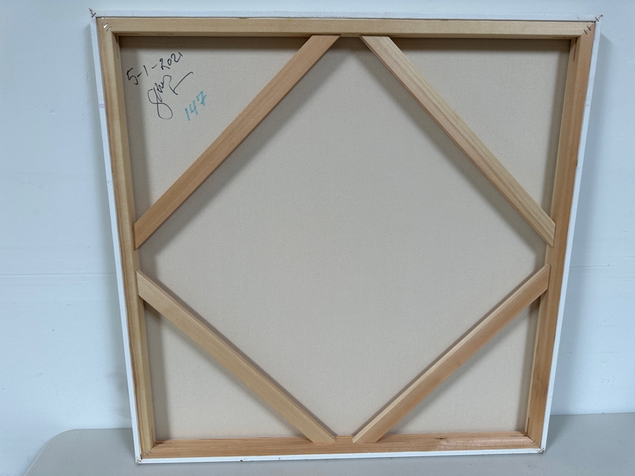 Gerrit Greve (1948-2024, Cardiff by the Sea, CA) Original Acrylic Painting On Canvas Titled 'Mindscape 147' 2021 Signed Bottom Right and Verso 36 X 36 Estimate $1,300 - $1,600 [Photo 6]