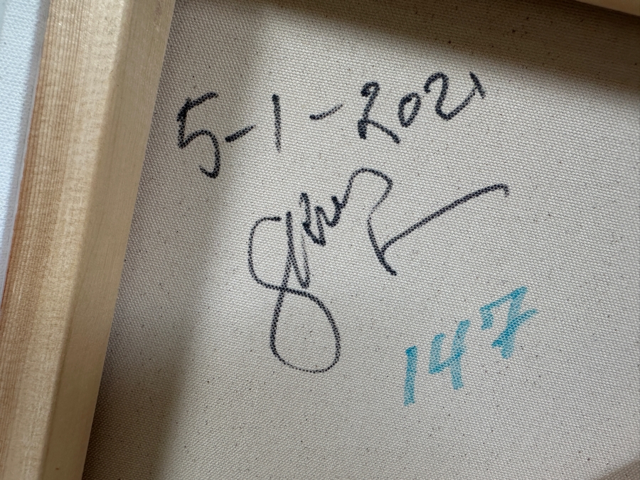 Gerrit Greve (1948-2024, Cardiff by the Sea, CA) Original Acrylic Painting On Canvas Titled 'Mindscape 147' 2021 Signed Bottom Right and Verso 36 X 36 Estimate $1,300 - $1,600 [Photo 7]