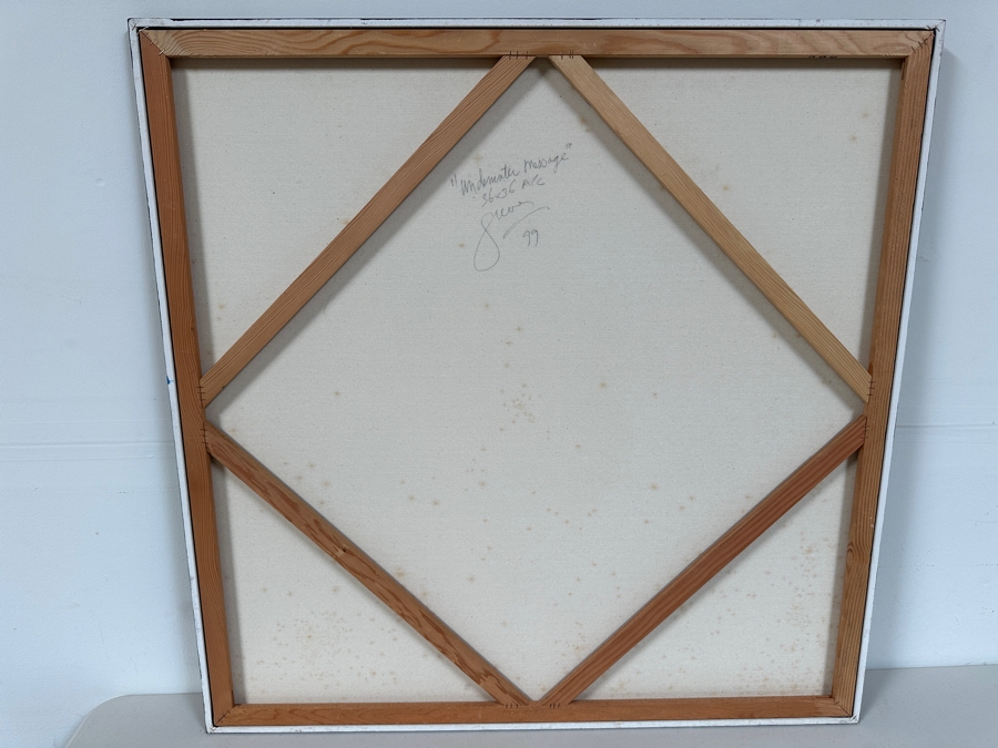 Gerrit Greve (1948-2024, Cardiff by the Sea, CA) Original Acrylic Painting On Canvas Titled 'Underwater Series - Underwater Message' 1999 Signed Verso 36 X 36 Estimate $1,300 - $1,600 [Photo 5]