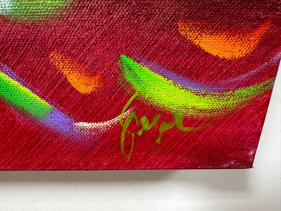 Gerrit Greve (1948-2024, Cardiff by the Sea, CA) Original Acrylic Painting On Canvas Titled 'Underwater Series - Greeting August' 2001 Signed Verso 36 X 36 Estimate $1,300 - $1,600 [Photo 4]