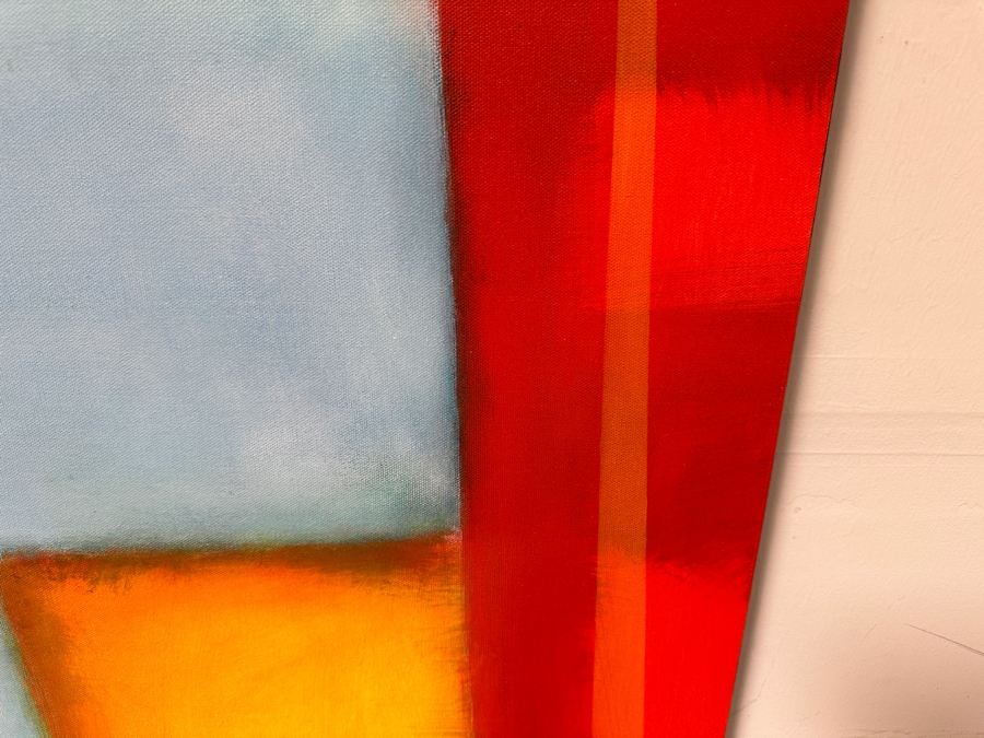 Gerrit Greve (1948-2024, Cardiff by the Sea, CA) Original Acrylic Painting On Canvas Titled 'Modernist Abstract - Structure 25'  Signed Verso 36 X 36 Estimate $1,300 - $1,600 [Photo 2]