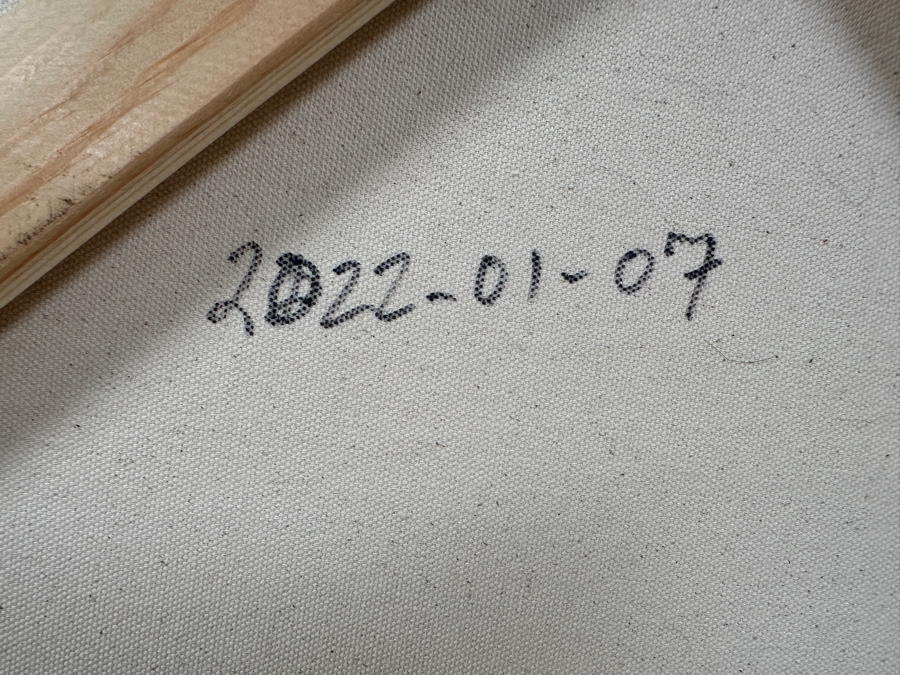Gerrit Greve (1948-2024, Cardiff by the Sea, CA) Original Acrylic Painting On Canvas Titled 'Box Series - Blue and Green on White' 2022 Signed Verso 36 X 36 Estimate $1,300 - $1,600 [Photo 6]