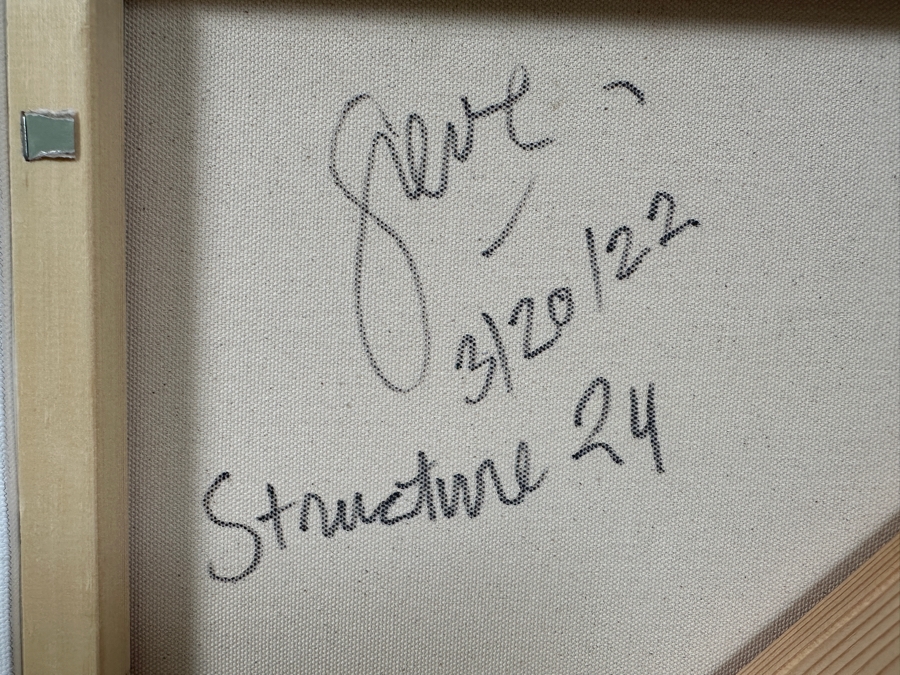 Gerrit Greve (1948-2024, Cardiff by the Sea, CA) Original Acrylic Painting On Canvas Titled 'Modernist Abstract - Structure 24' 2022 Signed Verso 36 X 36 Estimate $1,300 - $1,600 [Photo 5]