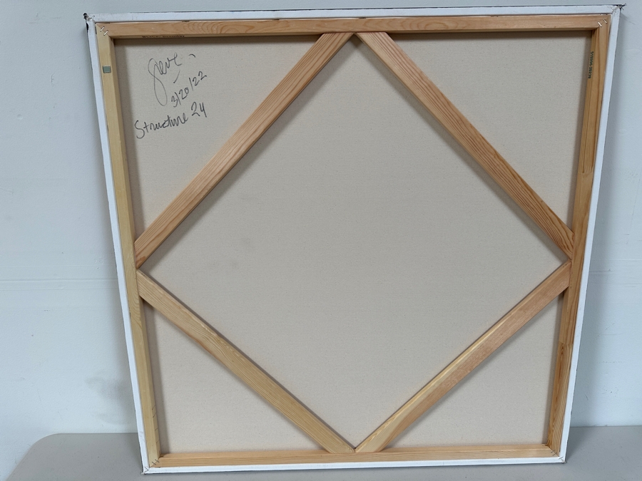 Gerrit Greve (1948-2024, Cardiff by the Sea, CA) Original Acrylic Painting On Canvas Titled 'Modernist Abstract - Structure 24' 2022 Signed Verso 36 X 36 Estimate $1,300 - $1,600 [Photo 4]