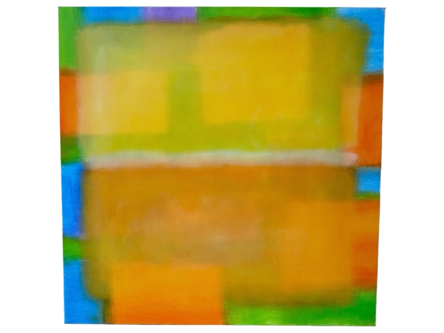 Gerrit Greve (1948-2024, Cardiff by the Sea, CA) Original Acrylic Painting On Canvas Titled 'Modernist Abstract - Structure 24' 2022 Signed Verso 36 X 36 Estimate $1,300 - $1,600