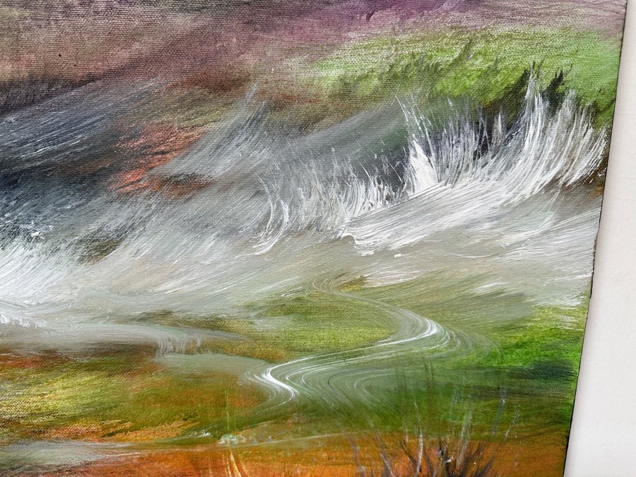 Gerrit Greve (1948-2024, Cardiff by the Sea, CA) Original Acrylic Painting On Canvas Titled 'Fall Ocean' 2003 Signed Verso 36 X 36 Estimate $1,300 - $1,600 [Photo 5]