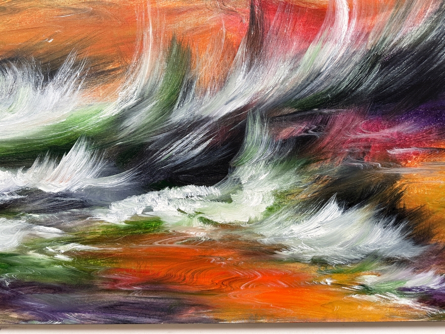 Gerrit Greve (1948-2024, Cardiff by the Sea, CA) Original Acrylic Painting On Canvas Titled 'Fall Ocean' 2003 Signed Verso 36 X 36 Estimate $1,300 - $1,600 [Photo 2]