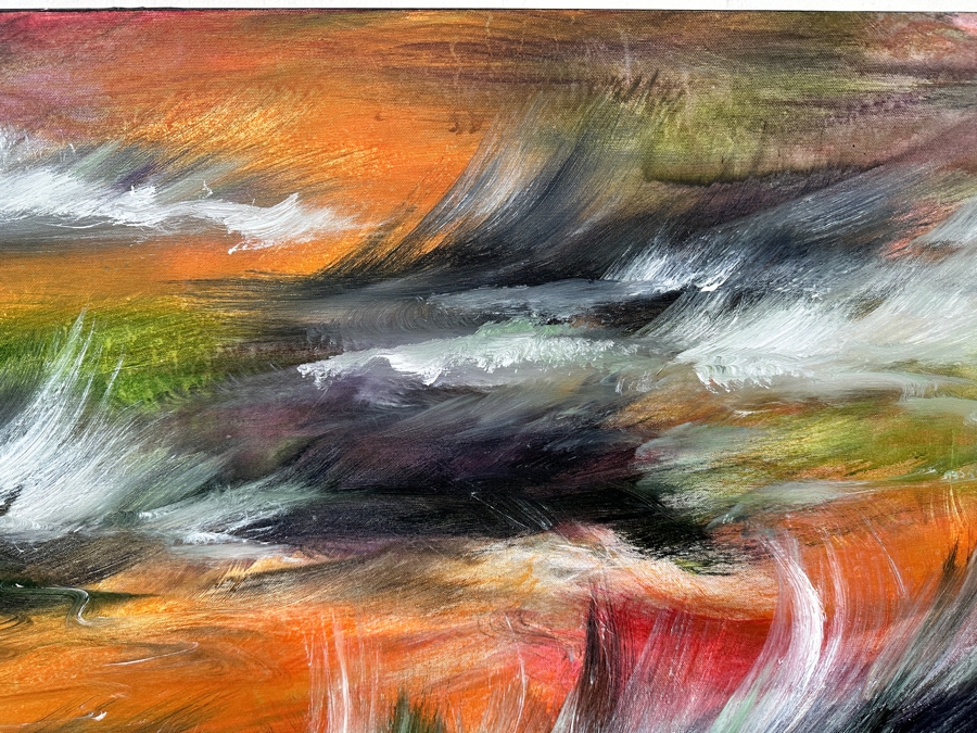 Gerrit Greve (1948-2024, Cardiff by the Sea, CA) Original Acrylic Painting On Canvas Titled 'Fall Ocean' 2003 Signed Verso 36 X 36 Estimate $1,300 - $1,600 [Photo 4]