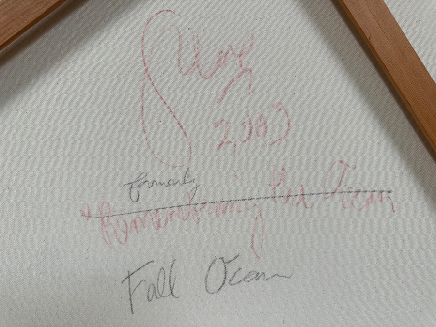 Gerrit Greve (1948-2024, Cardiff by the Sea, CA) Original Acrylic Painting On Canvas Titled 'Fall Ocean' 2003 Signed Verso 36 X 36 Estimate $1,300 - $1,600 [Photo 7]