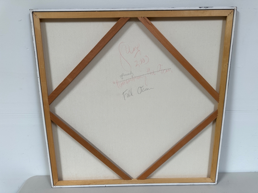 Gerrit Greve (1948-2024, Cardiff by the Sea, CA) Original Acrylic Painting On Canvas Titled 'Fall Ocean' 2003 Signed Verso 36 X 36 Estimate $1,300 - $1,600 [Photo 6]