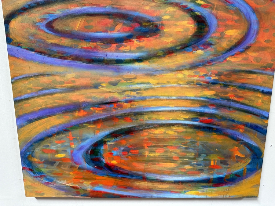 Gerrit Greve (1948-2024, Cardiff by the Sea, CA) Original Acrylic Painting On Canvas Titled 'Triple Ripples' 1998 Signed Verso 36 X 48 Estimate $1,700 - $2,200 [Photo 8]
