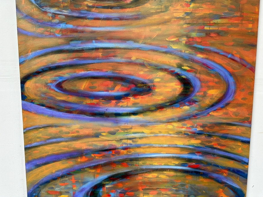 Gerrit Greve (1948-2024, Cardiff by the Sea, CA) Original Acrylic Painting On Canvas Titled 'Triple Ripples' 1998 Signed Verso 36 X 48 Estimate $1,700 - $2,200 [Photo 7]