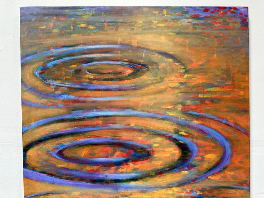 Gerrit Greve (1948-2024, Cardiff by the Sea, CA) Original Acrylic Painting On Canvas Titled 'Triple Ripples' 1998 Signed Verso 36 X 48 Estimate $1,700 - $2,200 [Photo 6]