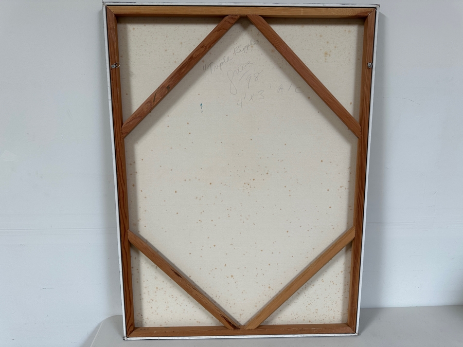 Gerrit Greve (1948-2024, Cardiff by the Sea, CA) Original Acrylic Painting On Canvas Titled 'Triple Ripples' 1998 Signed Verso 36 X 48 Estimate $1,700 - $2,200 [Photo 4]
