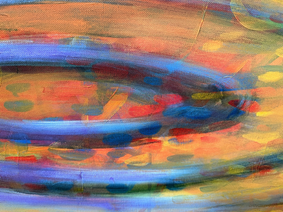 Gerrit Greve (1948-2024, Cardiff by the Sea, CA) Original Acrylic Painting On Canvas Titled 'Triple Ripples' 1998 Signed Verso 36 X 48 Estimate $1,700 - $2,200 [Photo 5]