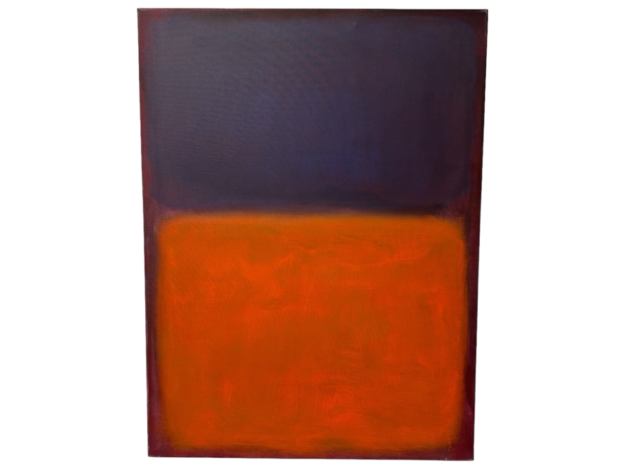 Gerrit Greve (1948-2024, Cardiff by the Sea, CA) Original Acrylic Painting On Canvas Titled 'Homage to Rothko - Night in India 60'  Signed Verso 36 X 48 Estimate $1,700 - $2,200 [Photo 1]