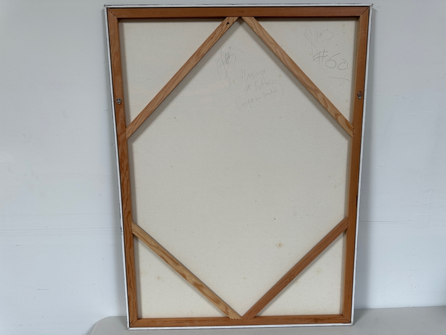 Gerrit Greve (1948-2024, Cardiff by the Sea, CA) Original Acrylic Painting On Canvas Titled 'Homage to Rothko - Night in India 60'  Signed Verso 36 X 48 Estimate $1,700 - $2,200 [Photo 5]