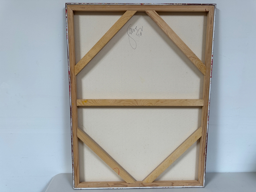 Gerrit Greve (1948-2024, Cardiff by the Sea, CA) Original Acrylic And Sand Painting On Canvas Titled 'Geometric Sand Painting' 2010 Signed Verso 36 X 48 Estimate $1,700 - $2,200 [Photo 5]