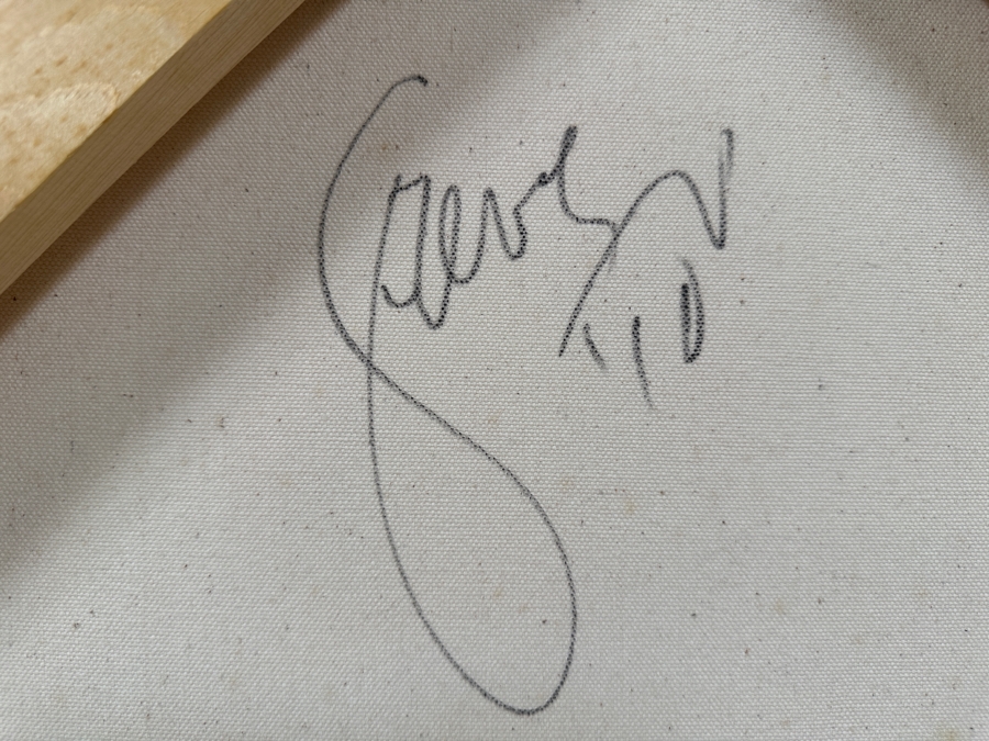 Gerrit Greve (1948-2024, Cardiff by the Sea, CA) Original Acrylic And Sand Painting On Canvas Titled 'Geometric Sand Painting' 2010 Signed Verso 36 X 48 Estimate $1,700 - $2,200 [Photo 6]