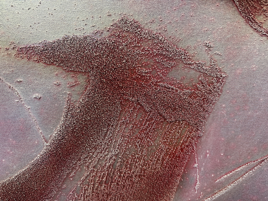 TBDGerrit Greve (1948-2024, Cardiff by the Sea, CA) Original Acrylic And Sand Painting On Canvas Titled 'Abstract Sand Painting - Theurgy - 1' 2001 Signed Verso 36 X 48 Estimate $1,700 - $2,200 [Photo 4]