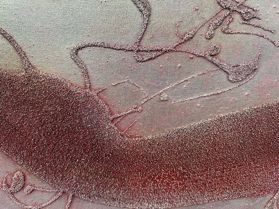 TBDGerrit Greve (1948-2024, Cardiff by the Sea, CA) Original Acrylic And Sand Painting On Canvas Titled 'Abstract Sand Painting - Theurgy - 1' 2001 Signed Verso 36 X 48 Estimate $1,700 - $2,200 [Photo 3]