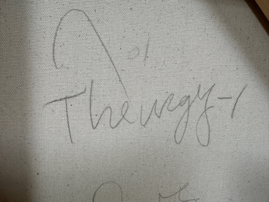 TBDGerrit Greve (1948-2024, Cardiff by the Sea, CA) Original Acrylic And Sand Painting On Canvas Titled 'Abstract Sand Painting - Theurgy - 1' 2001 Signed Verso 36 X 48 Estimate $1,700 - $2,200 [Photo 7]