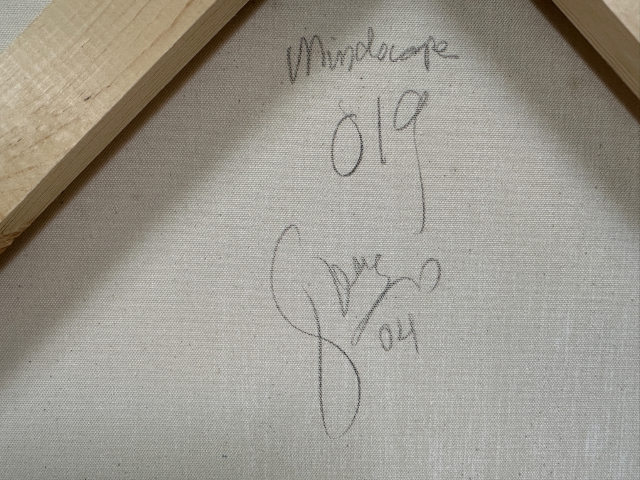 Gerrit Greve (1948-2024, Cardiff by the Sea, CA) Original Acrylic Painting On Canvas Titled 'Mindscape 019' 2004 Signed Verso 36 X 48 Estimate $1,700 - $2,200 [Photo 7]