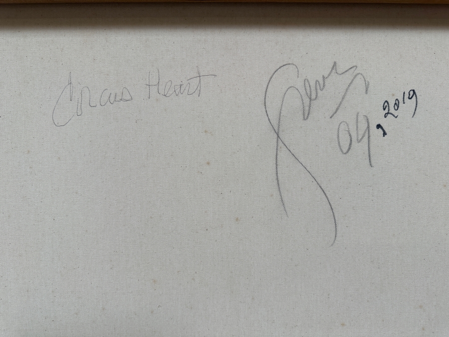 Gerrit Greve (1948-2024, Cardiff by the Sea, CA) Original Acrylic Painting On Canvas Titled 'Circus Heart' 2004 Signed Bottom Left and Verso 36 X 48 Estimate $1,700 - $2,200 [Photo 7]