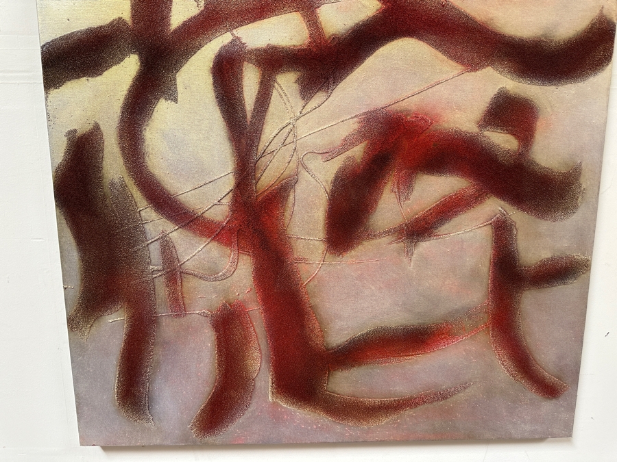 Gerrit Greve (1948-2024, Cardiff by the Sea, CA) Original Acrylic Painting On Canvas Titled 'Celebration of Language 03' 2006 Signed Verso 36 X 48 Estimate $1,700 - $2,200 [Photo 2]