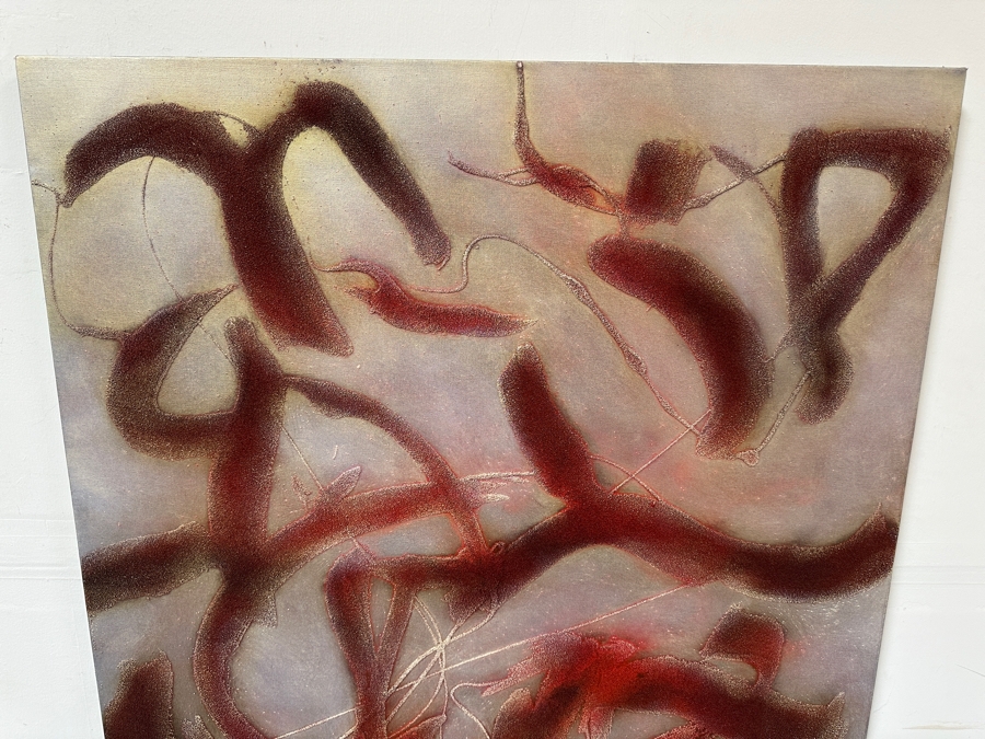 Gerrit Greve (1948-2024, Cardiff by the Sea, CA) Original Acrylic Painting On Canvas Titled 'Celebration of Language 03' 2006 Signed Verso 36 X 48 Estimate $1,700 - $2,200 [Photo 4]