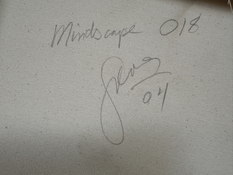 Gerrit Greve (1948-2024, Cardiff by the Sea, CA) Original Acrylic Painting On Canvas Titled 'Mindscape 018' 2004 Signed Verso 40 X 40 Estimate $1,600 - $2,000 [Photo 9]