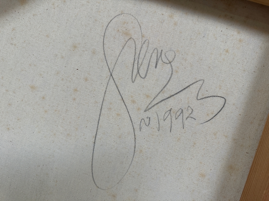 Gerrit Greve (1948-2024, Cardiff by the Sea, CA) Original Acrylic Painting On Canvas Titled 'Red Cross Deus' 1992 Signed Verso 40 X 40 Estimate $1,600 - $2,000 [Photo 10]