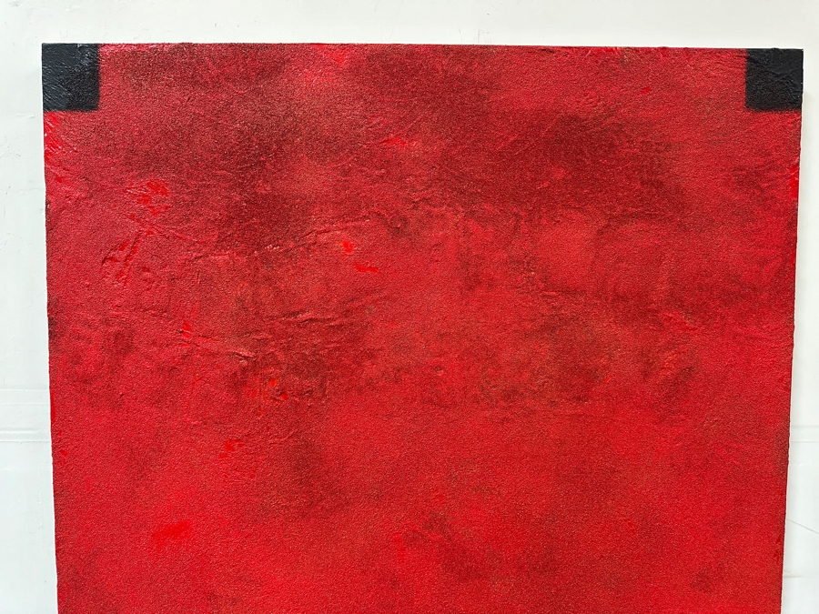 Gerrit Greve (1948-2024, Cardiff by the Sea, CA) Original Acrylic Painting On Canvas Titled 'Red Cross Deus' 1992 Signed Verso 40 X 40 Estimate $1,600 - $2,000 [Photo 7]
