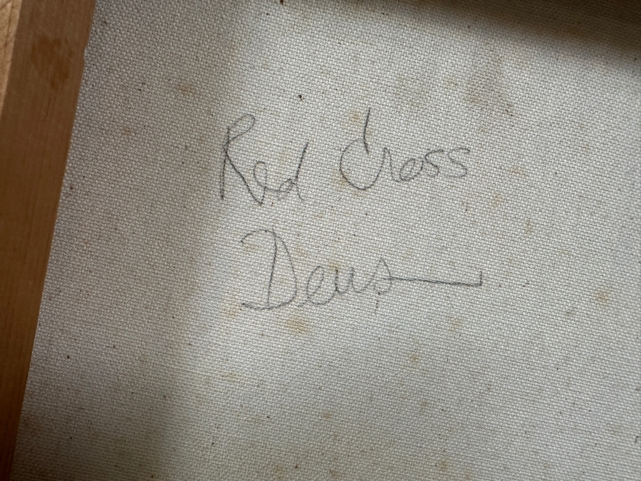 Gerrit Greve (1948-2024, Cardiff by the Sea, CA) Original Acrylic Painting On Canvas Titled 'Red Cross Deus' 1992 Signed Verso 40 X 40 Estimate $1,600 - $2,000 [Photo 9]