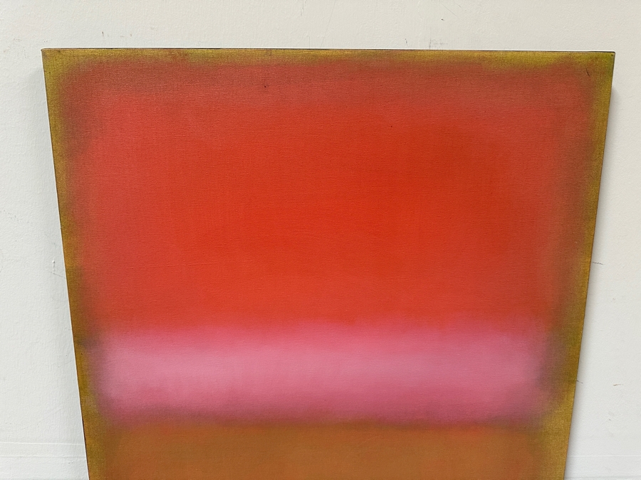 Gerrit Greve (1948-2024, Cardiff by the Sea, CA) Original Acrylic Painting On Canvas Titled 'Abstract Color Field In Manner of Mark Rothko 210' 1998 Signed Verso 24 X 36 Estimate $800 - $1,100 [Photo 7]