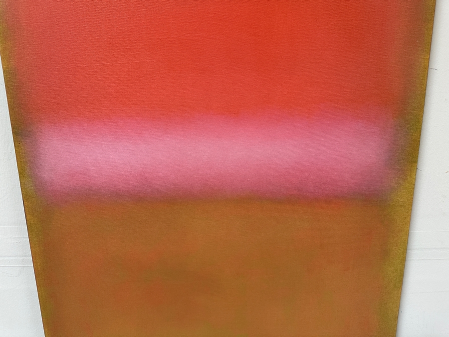 Gerrit Greve (1948-2024, Cardiff by the Sea, CA) Original Acrylic Painting On Canvas Titled 'Abstract Color Field In Manner of Mark Rothko 210' 1998 Signed Verso 24 X 36 Estimate $800 - $1,100 [Photo 8]
