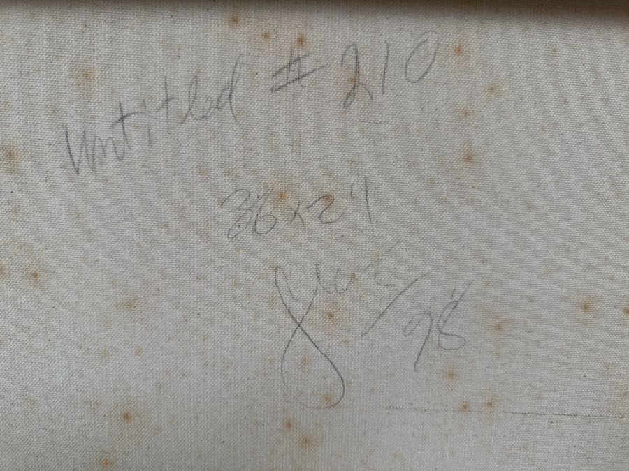 Gerrit Greve (1948-2024, Cardiff by the Sea, CA) Original Acrylic Painting On Canvas Titled 'Abstract Color Field In Manner of Mark Rothko 210' 1998 Signed Verso 24 X 36 Estimate $800 - $1,100 [Photo 5]