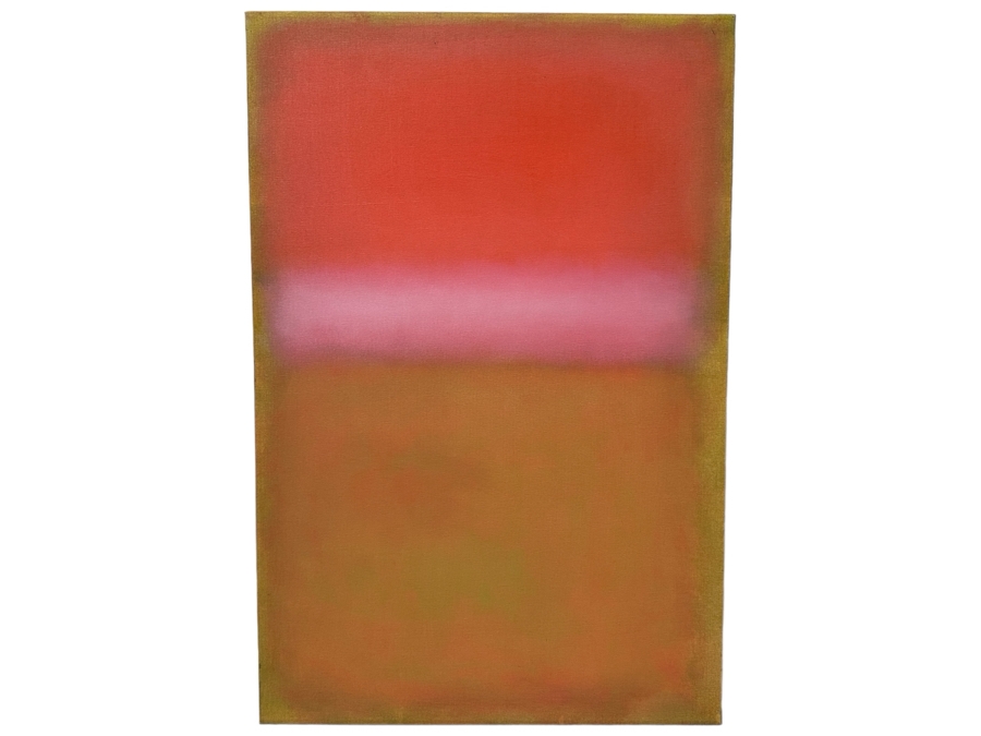 Gerrit Greve (1948-2024, Cardiff by the Sea, CA) Original Acrylic Painting On Canvas Titled 'Abstract Color Field In Manner of Mark Rothko 210' 1998 Signed Verso 24 X 36 Estimate $800 - $1,100 [Photo 1]