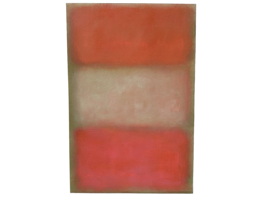 Gerrit Greve (1948-2024, Cardiff by the Sea, CA) Original Acrylic Painting On Canvas Titled 'Abstract Color Field In Manner of Mark Rothko 211' 1998 Signed Verso 24 X 36 Estimate $800 - $1,100 [Photo 1]