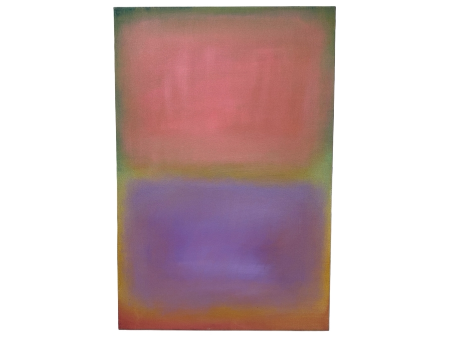 Gerrit Greve (1948-2024, Cardiff by the Sea, CA) Original Acrylic Painting On Canvas Titled 'Abstract Color Field In Manner of Mark Rothko 63' 1997 Signed Verso 24 X 36 Estimate $800 - $1,100 [Photo 1]