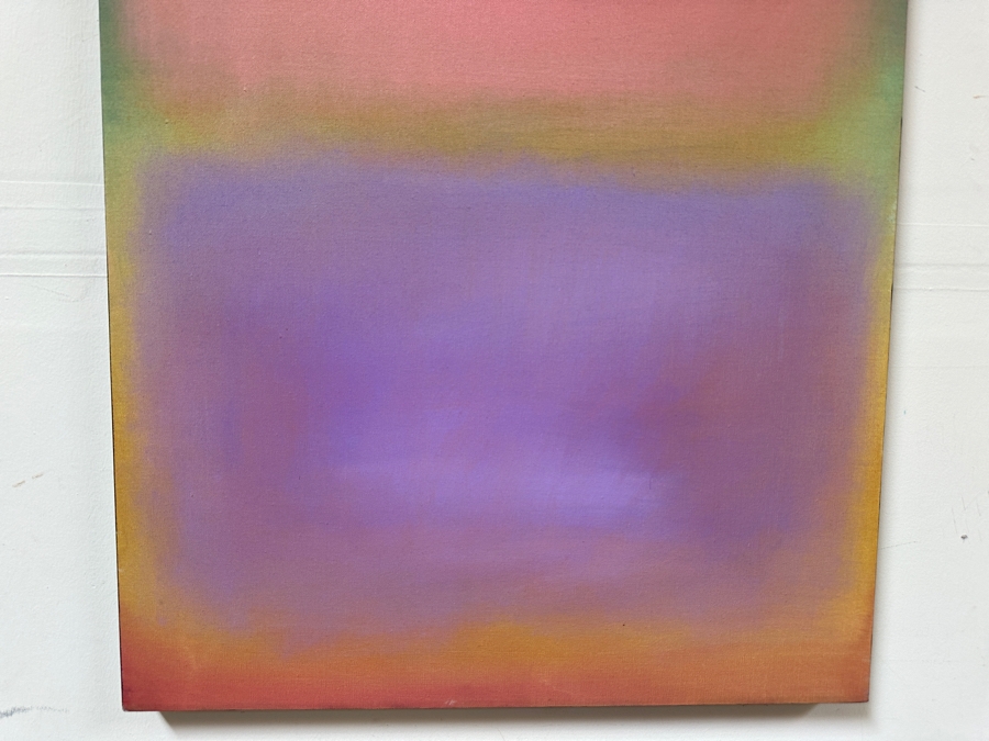Gerrit Greve (1948-2024, Cardiff by the Sea, CA) Original Acrylic Painting On Canvas Titled 'Abstract Color Field In Manner of Mark Rothko 63' 1997 Signed Verso 24 X 36 Estimate $800 - $1,100 [Photo 3]