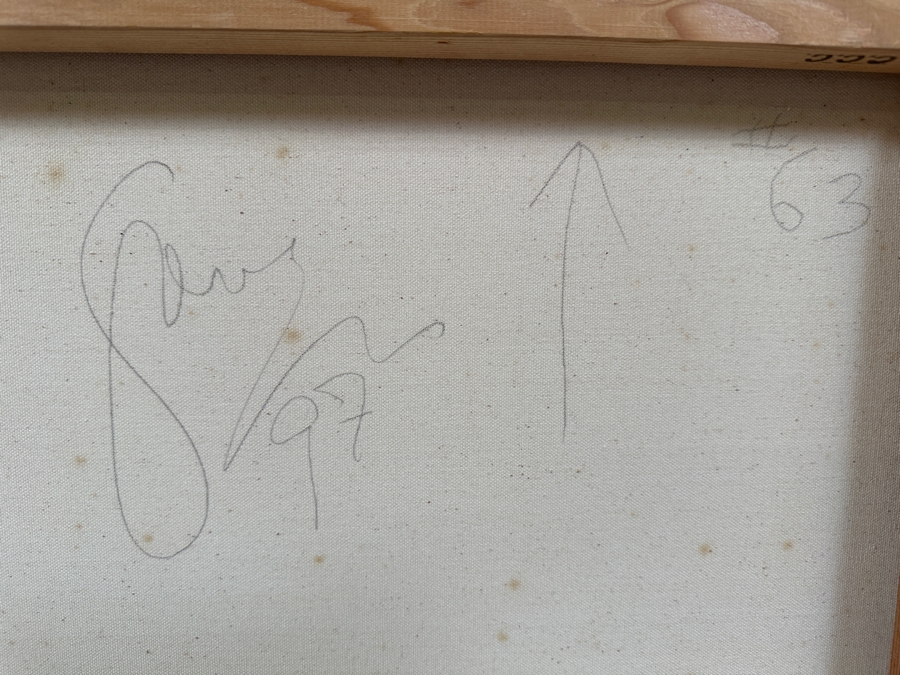 Gerrit Greve (1948-2024, Cardiff by the Sea, CA) Original Acrylic Painting On Canvas Titled 'Abstract Color Field In Manner of Mark Rothko 63' 1997 Signed Verso 24 X 36 Estimate $800 - $1,100 [Photo 7]