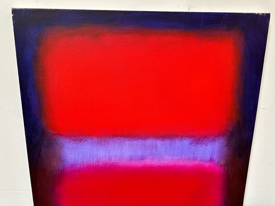 Gerrit Greve (1948-2024, Cardiff by the Sea, CA) Original Acrylic Painting On Canvas Titled 'Abstract Color Field In Manner of Mark Rothko'  Signed Verso 24 X 36 Estimate $800 - $1,100 [Photo 4]