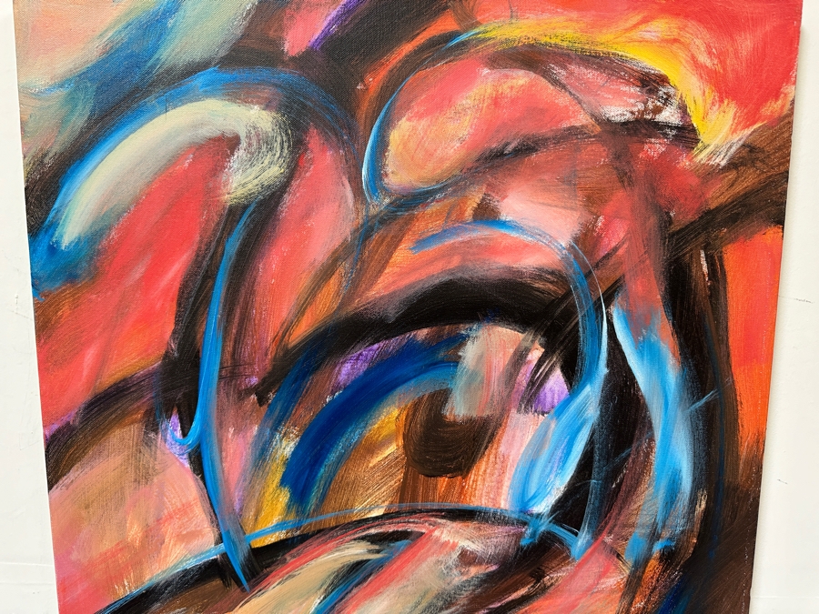 Gerrit Greve (1948-2024, Cardiff by the Sea, CA) Original Acrylic Painting On Canvas Titled 'Abstract Series 109' 2016 Signed Verso 24 X 36 Estimate $800 - $1,100 [Photo 4]