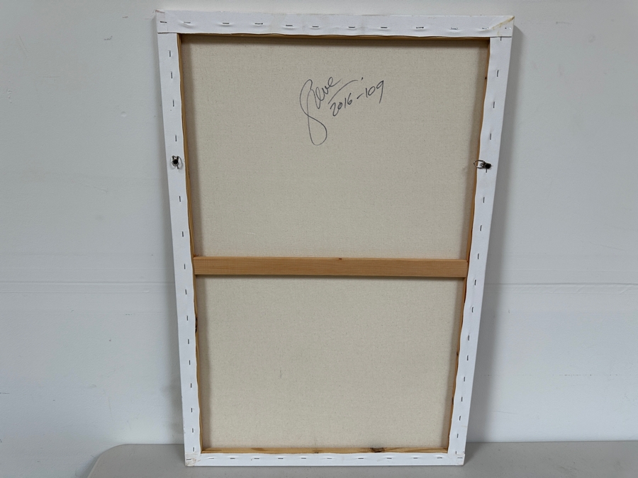 Gerrit Greve (1948-2024, Cardiff by the Sea, CA) Original Acrylic Painting On Canvas Titled 'Abstract Series 109' 2016 Signed Verso 24 X 36 Estimate $800 - $1,100 [Photo 7]