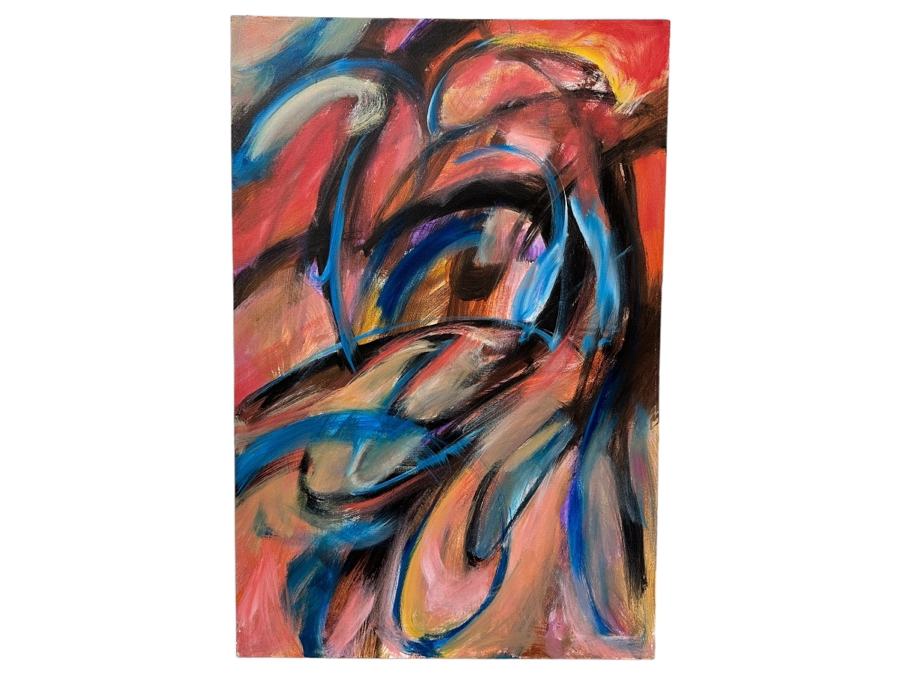 Gerrit Greve (1948-2024, Cardiff by the Sea, CA) Original Acrylic Painting On Canvas Titled 'Abstract Series 109' 2016 Signed Verso 24 X 36 Estimate $800 - $1,100 [Photo 1]